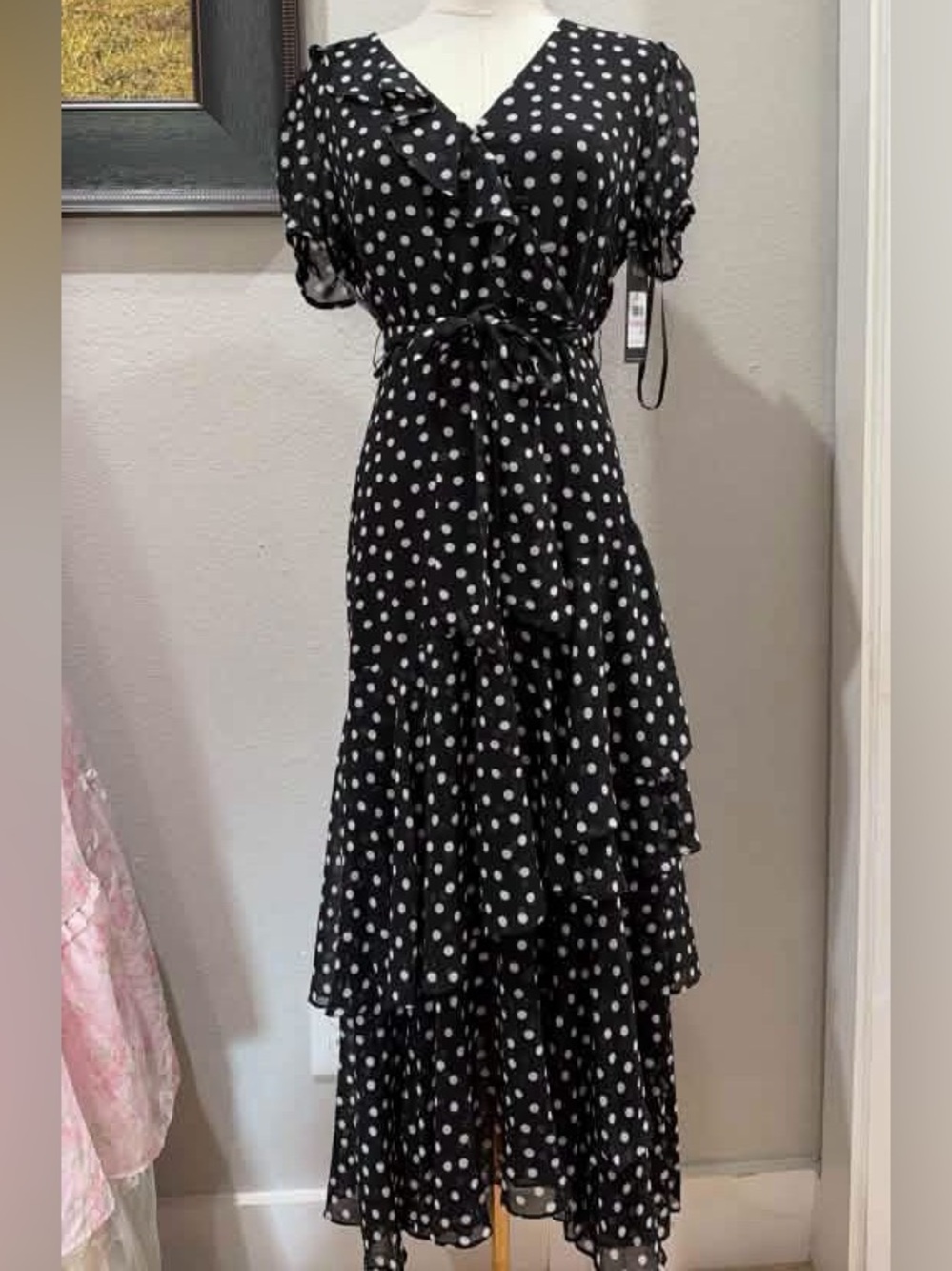 Karl Lagerfeld NWT Ruffle Tie Waist Dress Sz 6